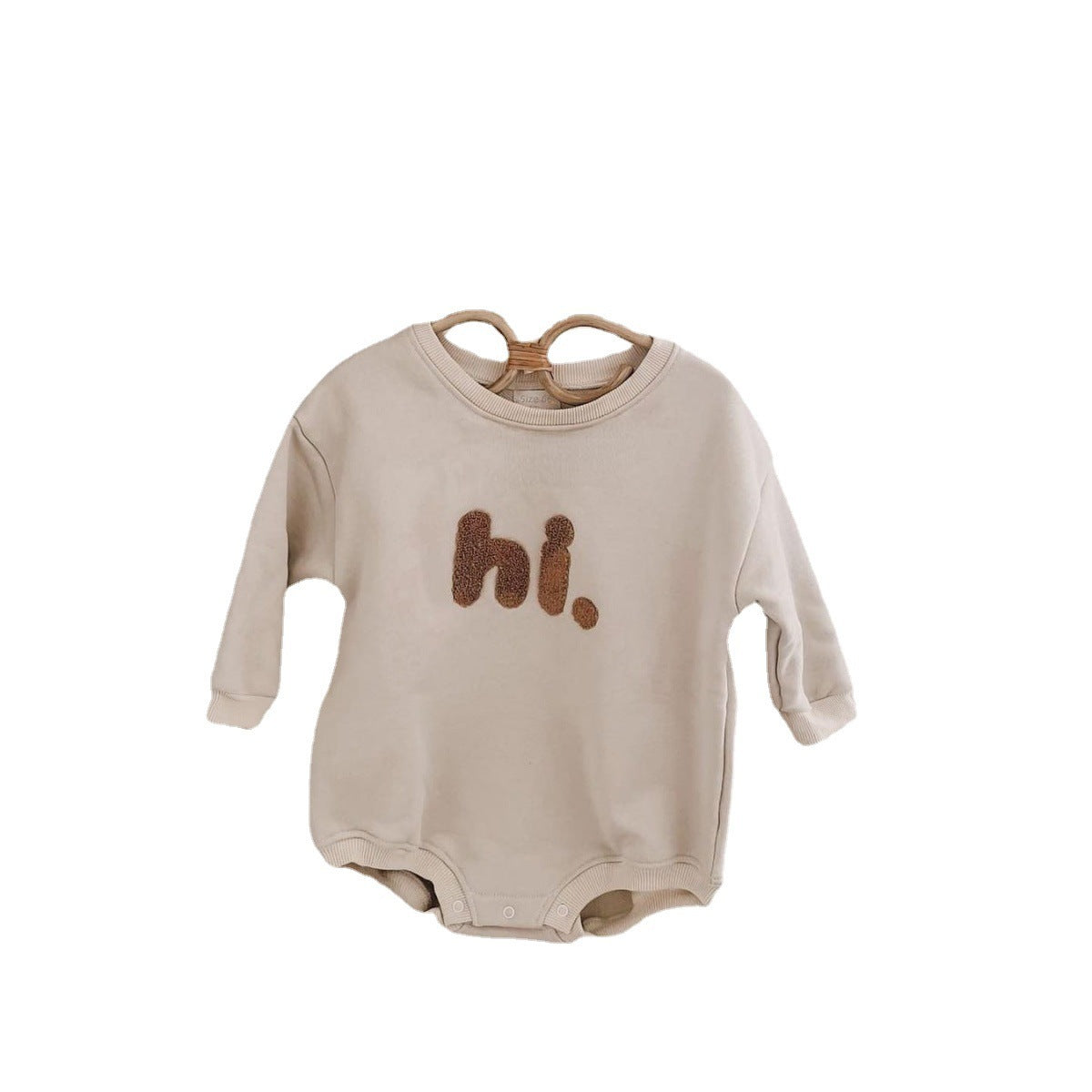 Newborn Casual Long Sleeve Letter Embroidery Romper