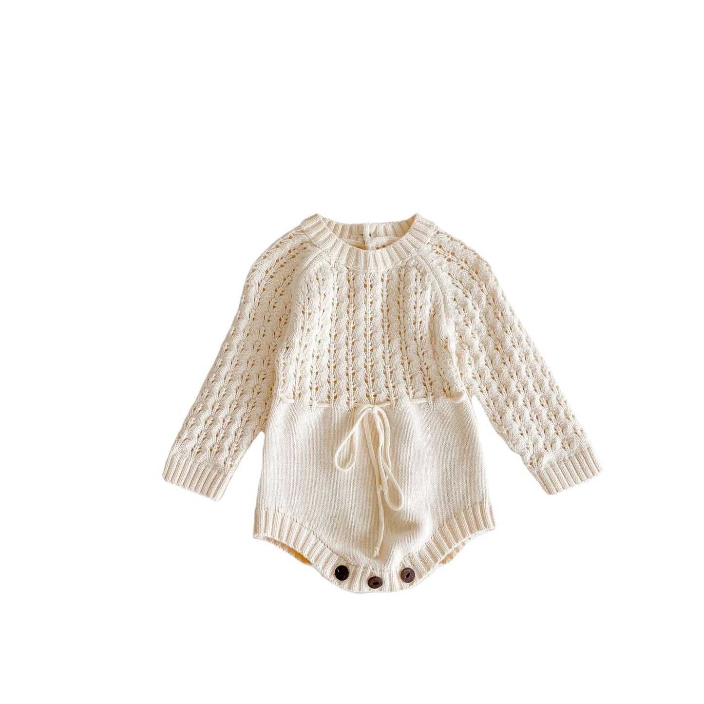 Baby Girl Knitted Dress – Hollow Waist Long Sleeve