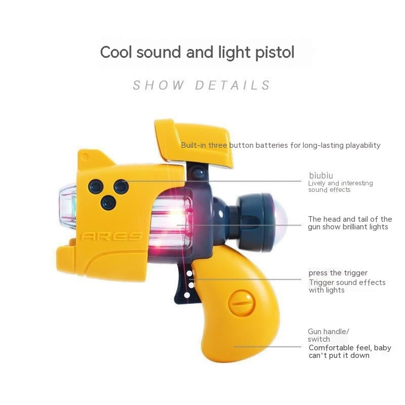 Mini Electric Cartoon Cap Gun Toy – Indoor Light-Up Toy for Kids