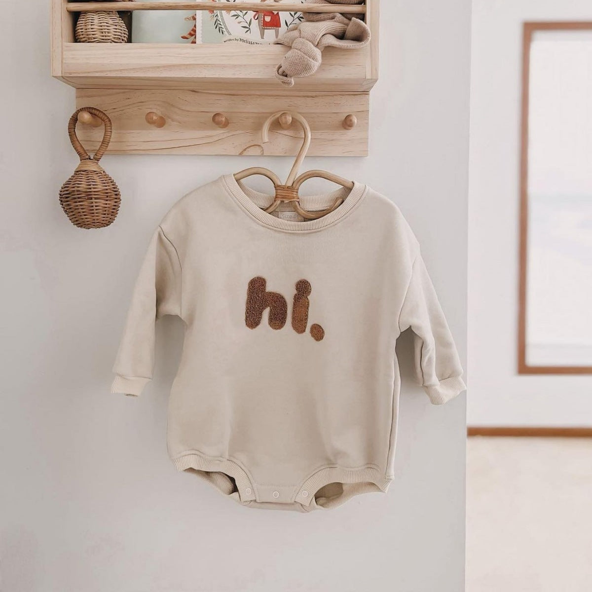 Newborn Casual Long Sleeve Letter Embroidery Romper