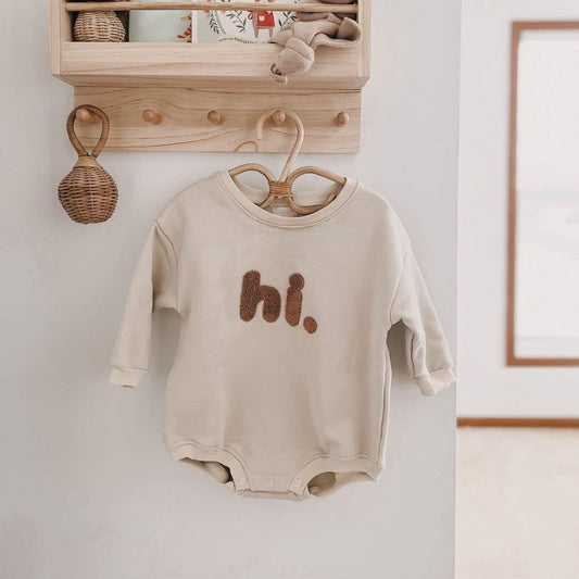 Newborn Casual Long Sleeve Letter Embroidery Romper