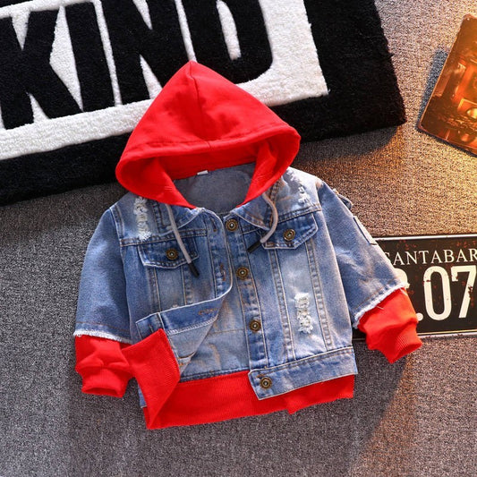 Kids’ Korean Style Denim Jacket – Spring & Autumn, Medium-Large
