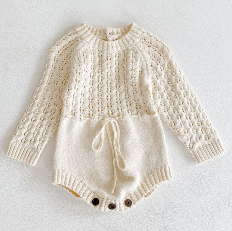 Baby Girl Knitted Dress – Hollow Waist Long Sleeve